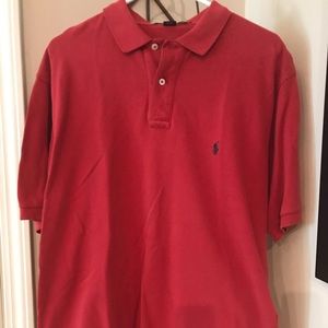 Polo short sleeve red button shirt